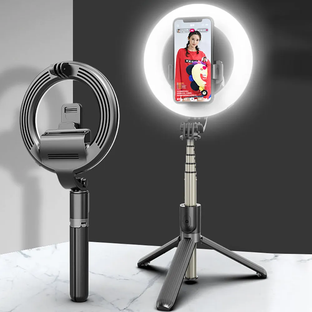 LED HALO iPhone TriPod Selfie Stick 360 Rotation STUDIO QUALITY