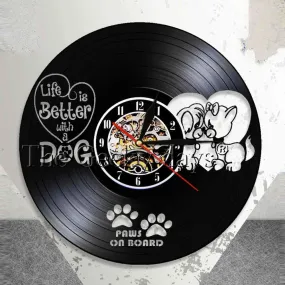 Life Is Better With A Dog Inspirational Quote Vet Clinic Dog Wall Decor Wall Clock Paws On Board Vintage Vinyl Record Wall Clock Life Is Better With A Dog Inspirational Quote Vet Clinic Dog Wall Decor Wall Clock Paws On Board Vintage Vinyl Record Wall Clock