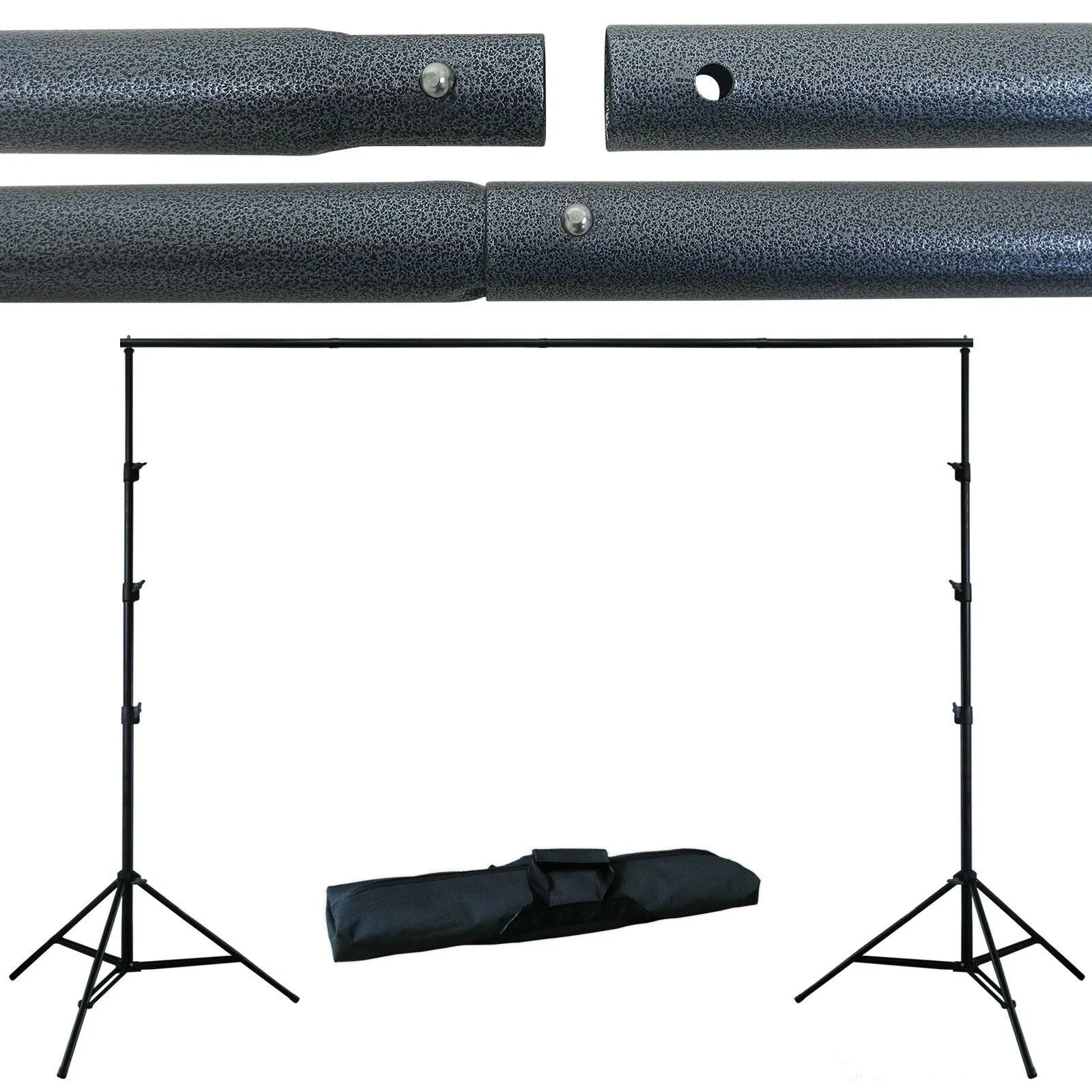LNCPro™ 9'x10' Adjustable Photography Studio Muslin Background Stand Kit: Softboxes, Umbrella, Backdrop Crossbar