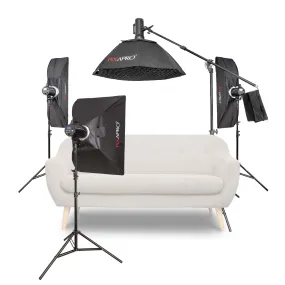 LUMI200II 800Ws 4-Head E-Commerce Product Photography Studio Flash Kit