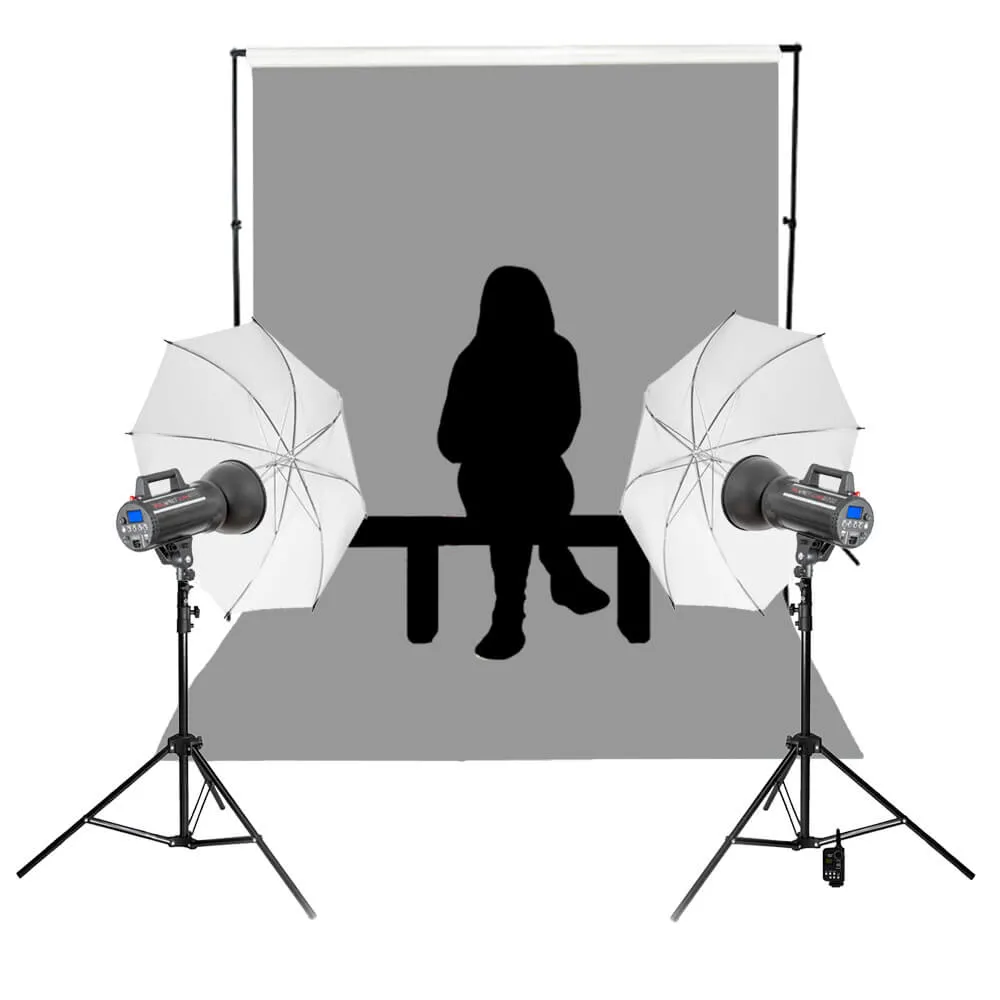 LUMI200II Two lights Portrait Studio Flash Lighting Kit -School Photography