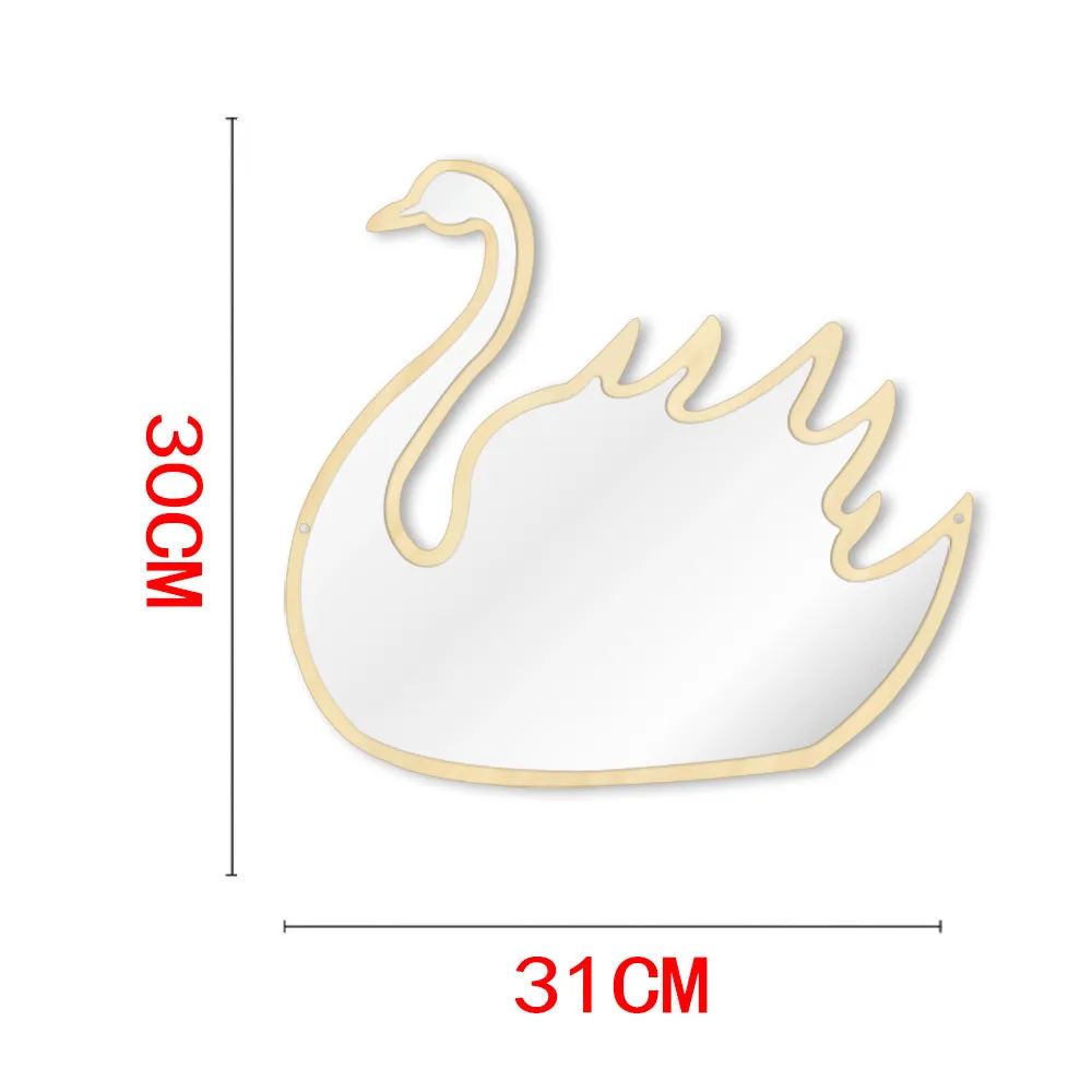Magical Children Mirror Sleeping Swan Wood and Acrylic Make-up Mirror Baby Kids Girl Room Swan Princess Decorative Wall Mirror