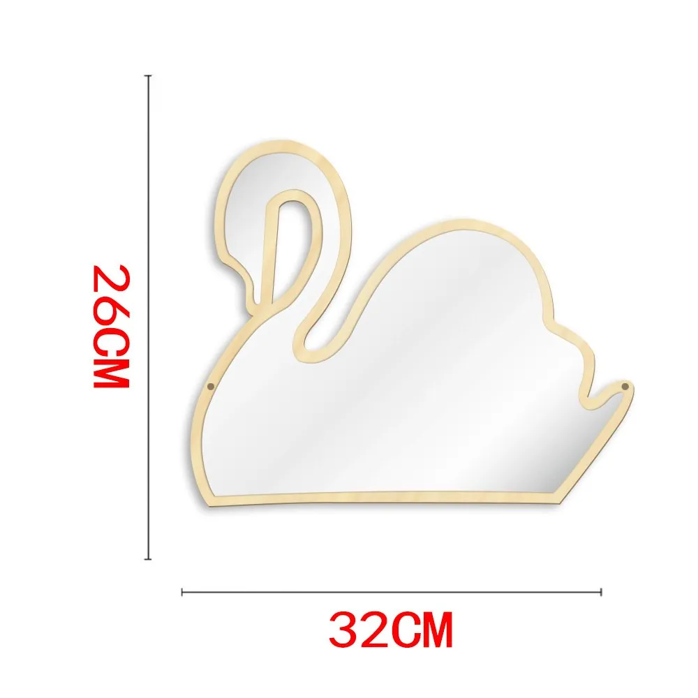Magical Children Mirror Sleeping Swan Wood and Acrylic Make-up Mirror Baby Kids Girl Room Swan Princess Decorative Wall Mirror