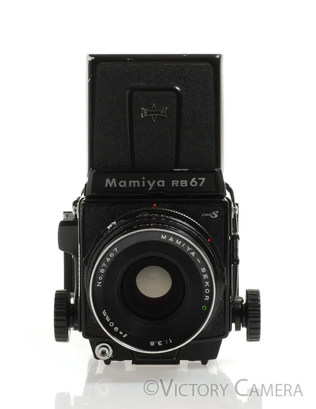 Mamiya RB67 Pro-S Camera w/ 90mm f3.8 Lens 120 Back WLVF -Clean, New Seals -