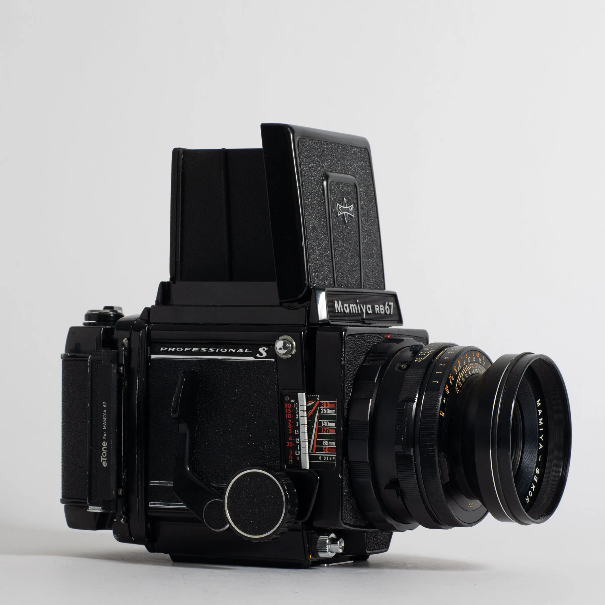 Mamiya RB67 Pro S with two lenses (90mm and 150mm)