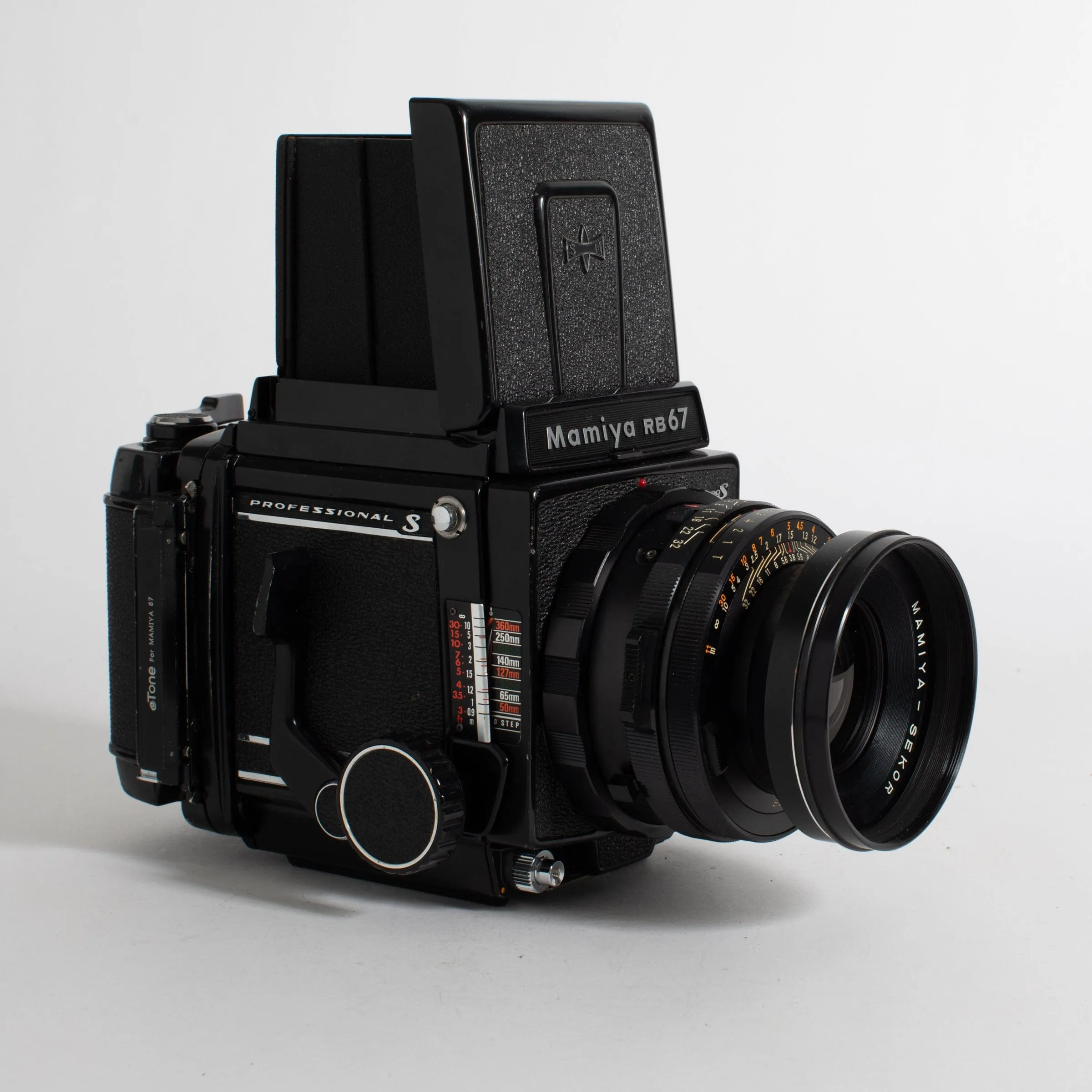 Mamiya RB67 Pro S with two lenses (90mm and 150mm)