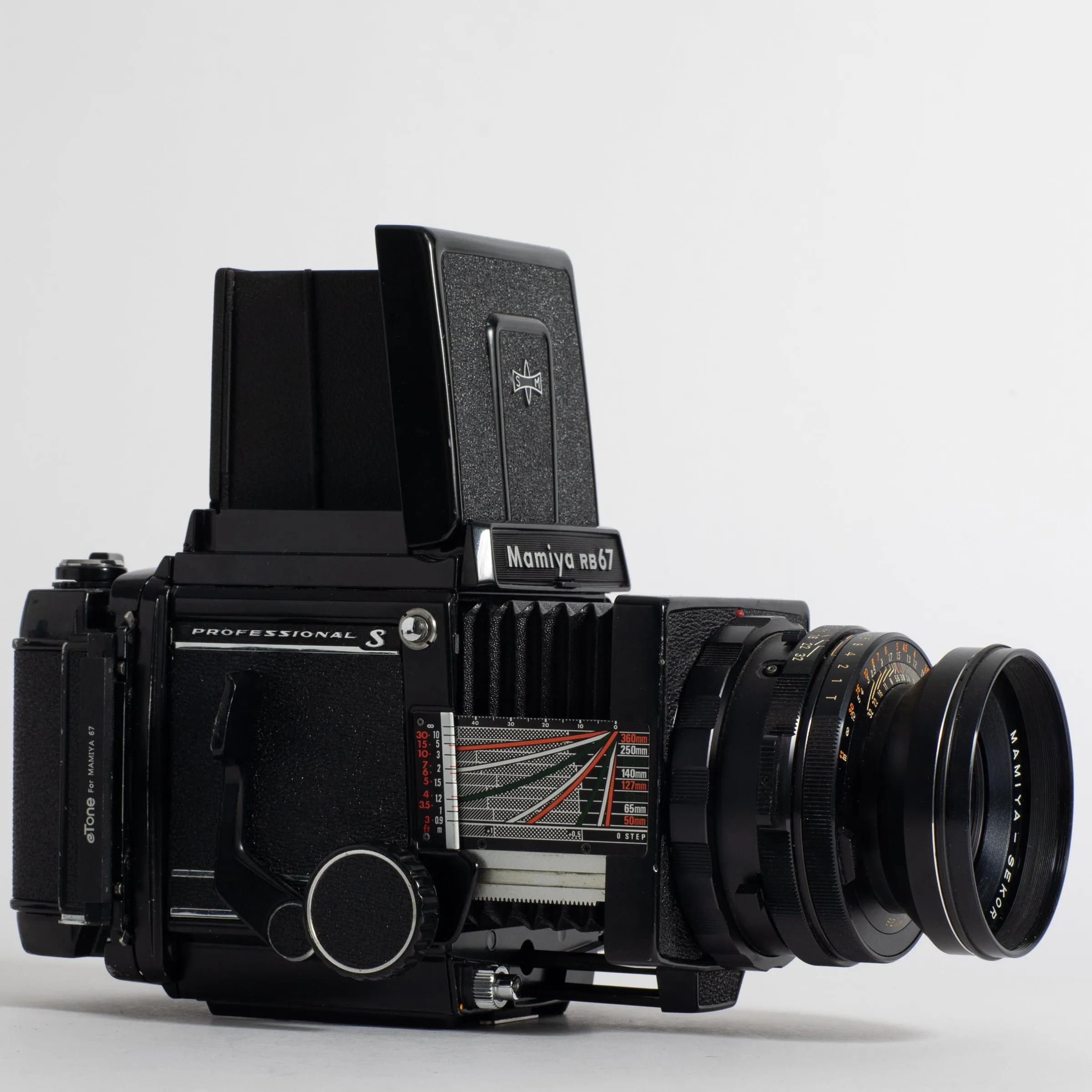 Mamiya RB67 Pro S with two lenses (90mm and 150mm)