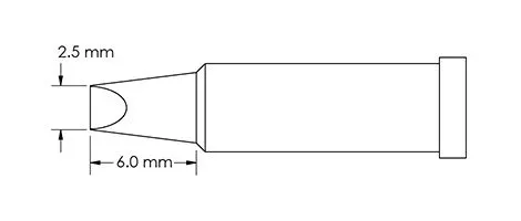 Metcal GT4-CH0025P Power Chisel Solder Tip, 2.5 x 6.0mm