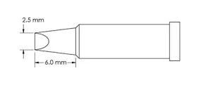 Metcal GT4-CH0025P Power Chisel Solder Tip, 2.5 x 6.0mm