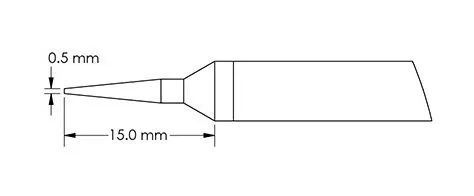 Metcal GTC-CN1505A Sharp Conical Solder Cartridge, 0.5 x 15mm