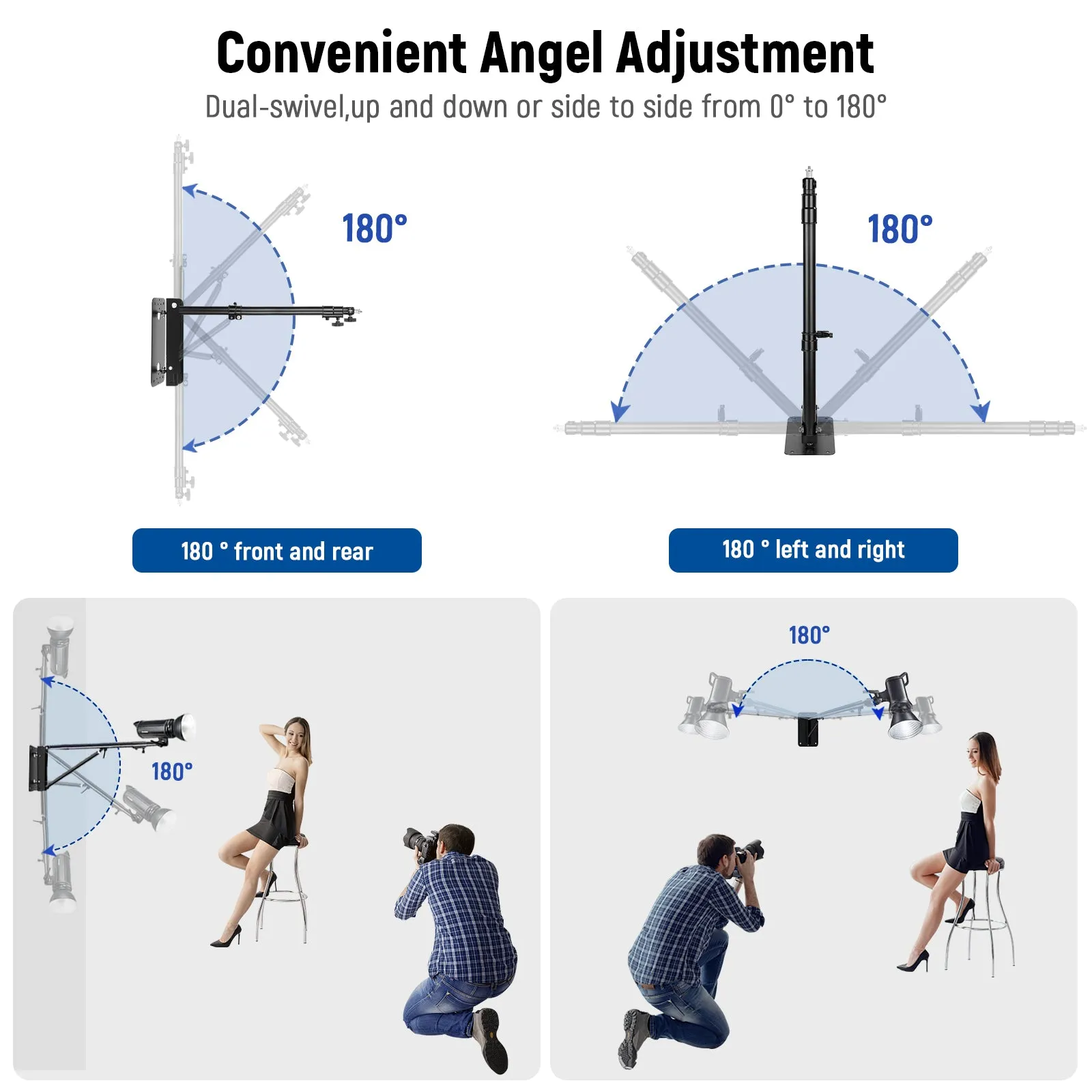 NEEWER 125 CM Triangle Wall Mounting Boom Arm