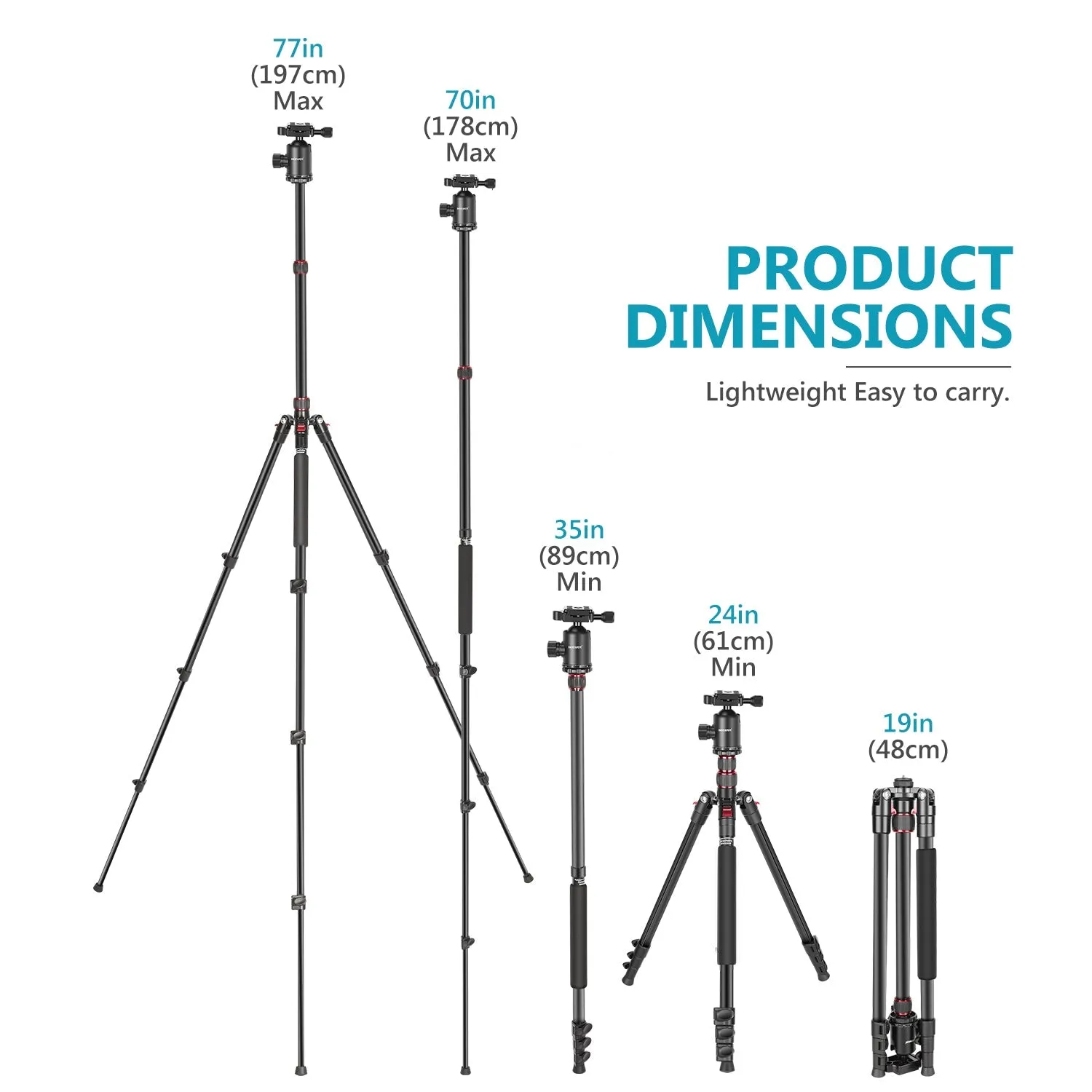 NEEWER 77'' Aluminum Alloy Camera Monopod Tripod