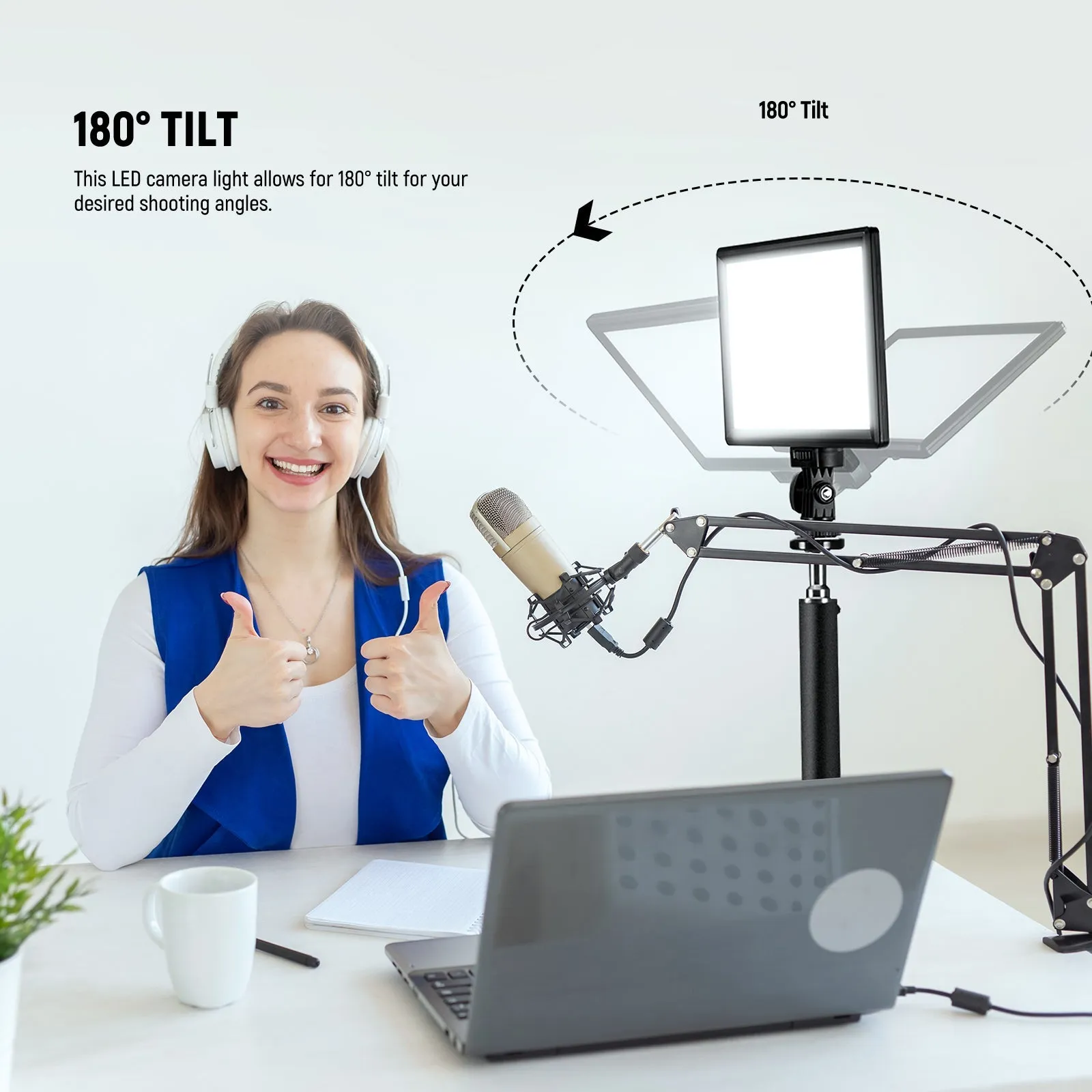 NEEWER NL-116AI 9" LED Video Panel Light with Mini Tripod
