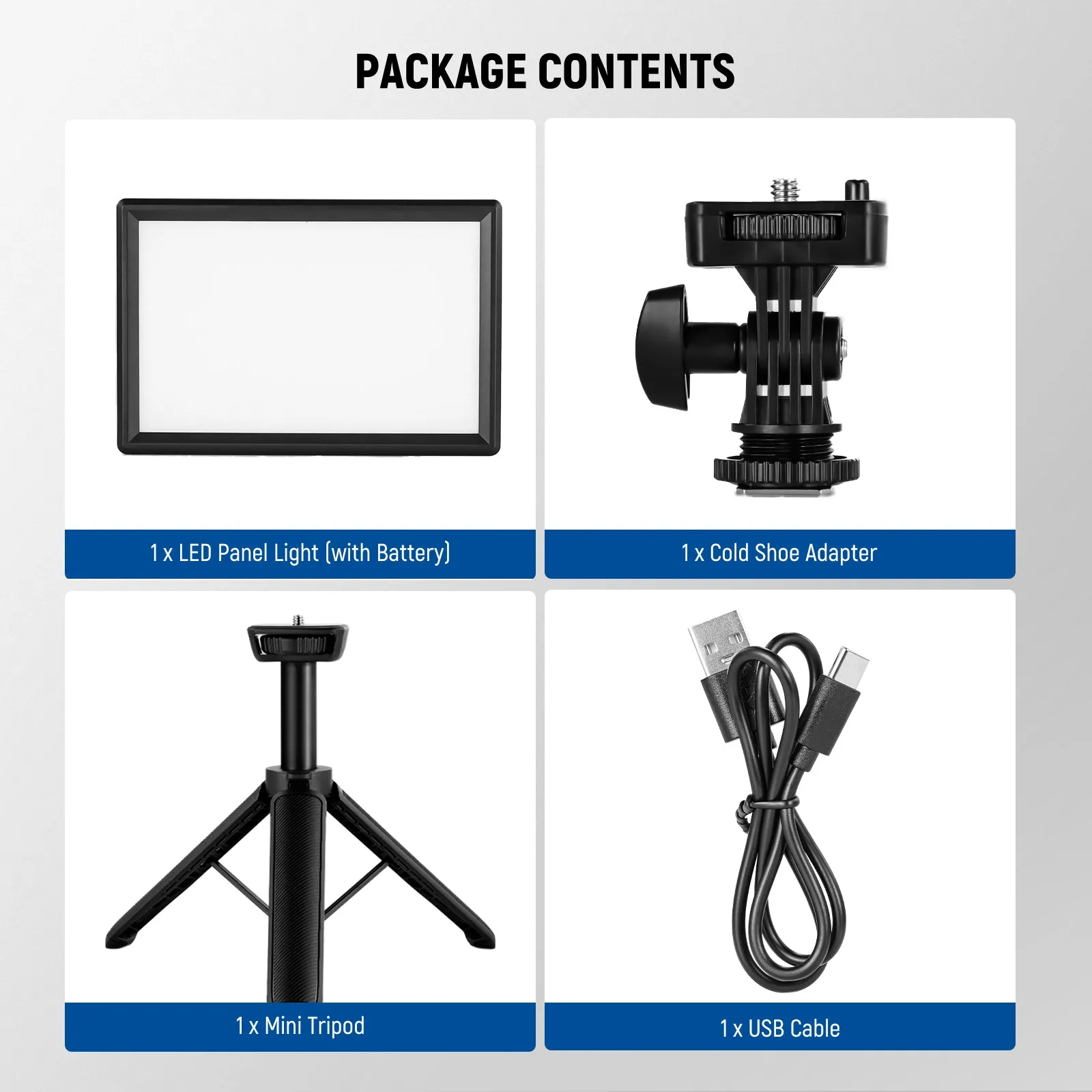 NEEWER NL-116AI 9" LED Video Panel Light with Mini Tripod