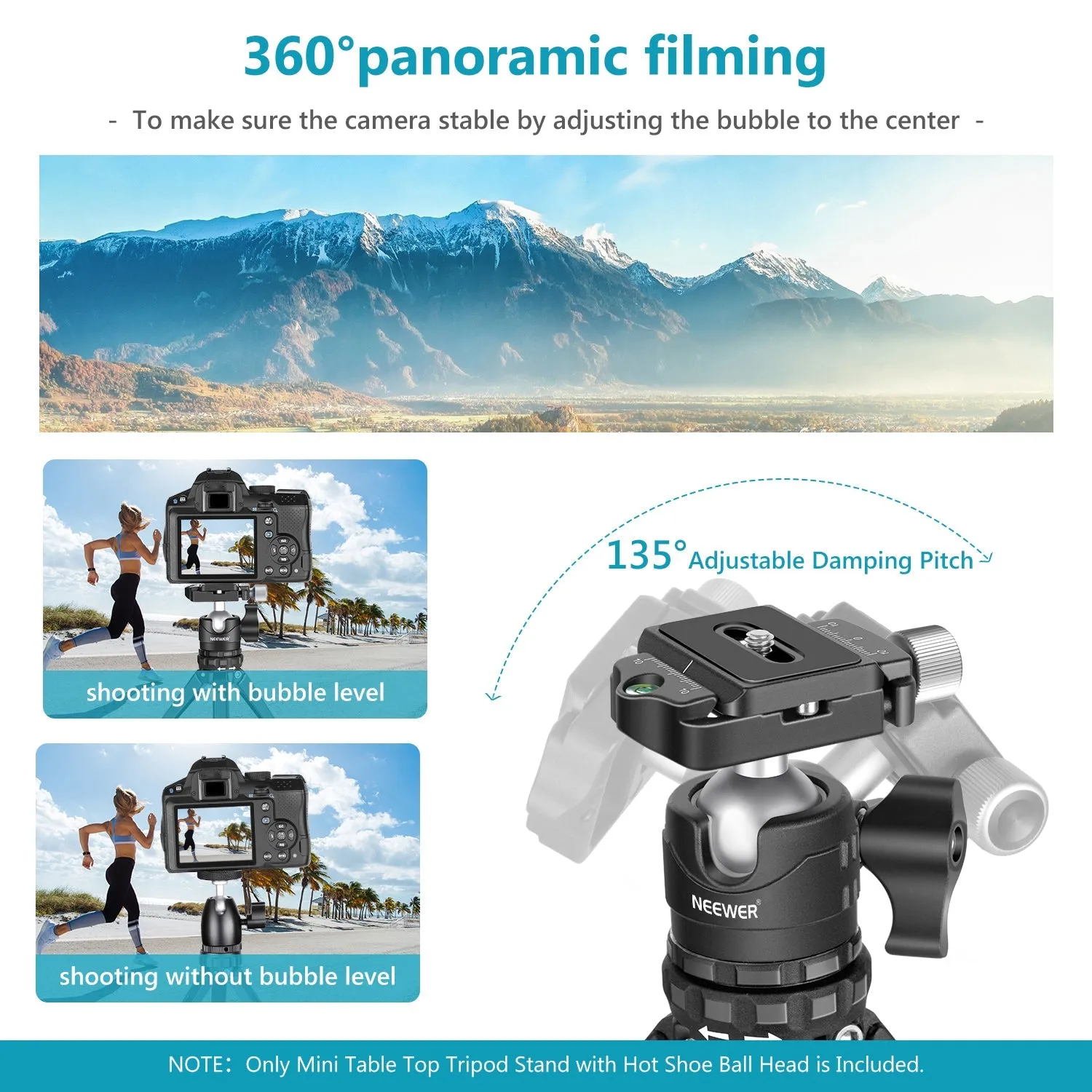 NEEWER Portable Compact Desktop Macro Mini Tripod