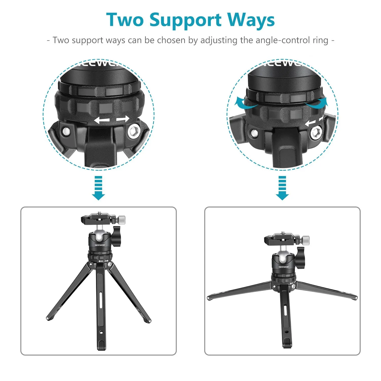 NEEWER Portable Compact Desktop Macro Mini Tripod
