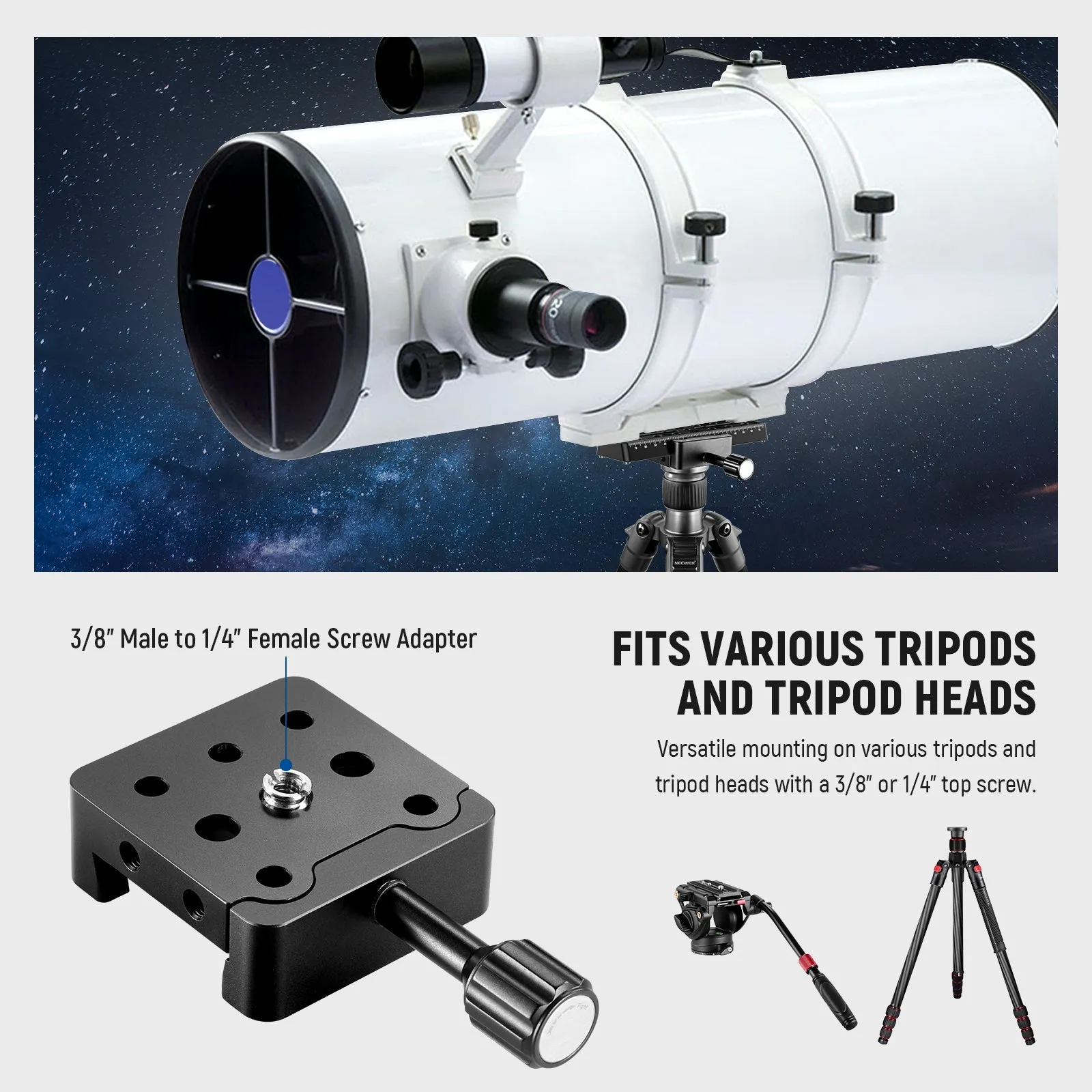 NEEWER QR011 Telescope Mount Tripod Adapter