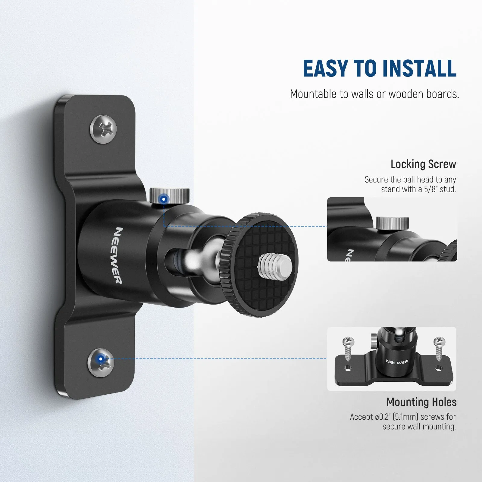 NEEWER TS008 2 Pack T Type Wall Ceiling Mount