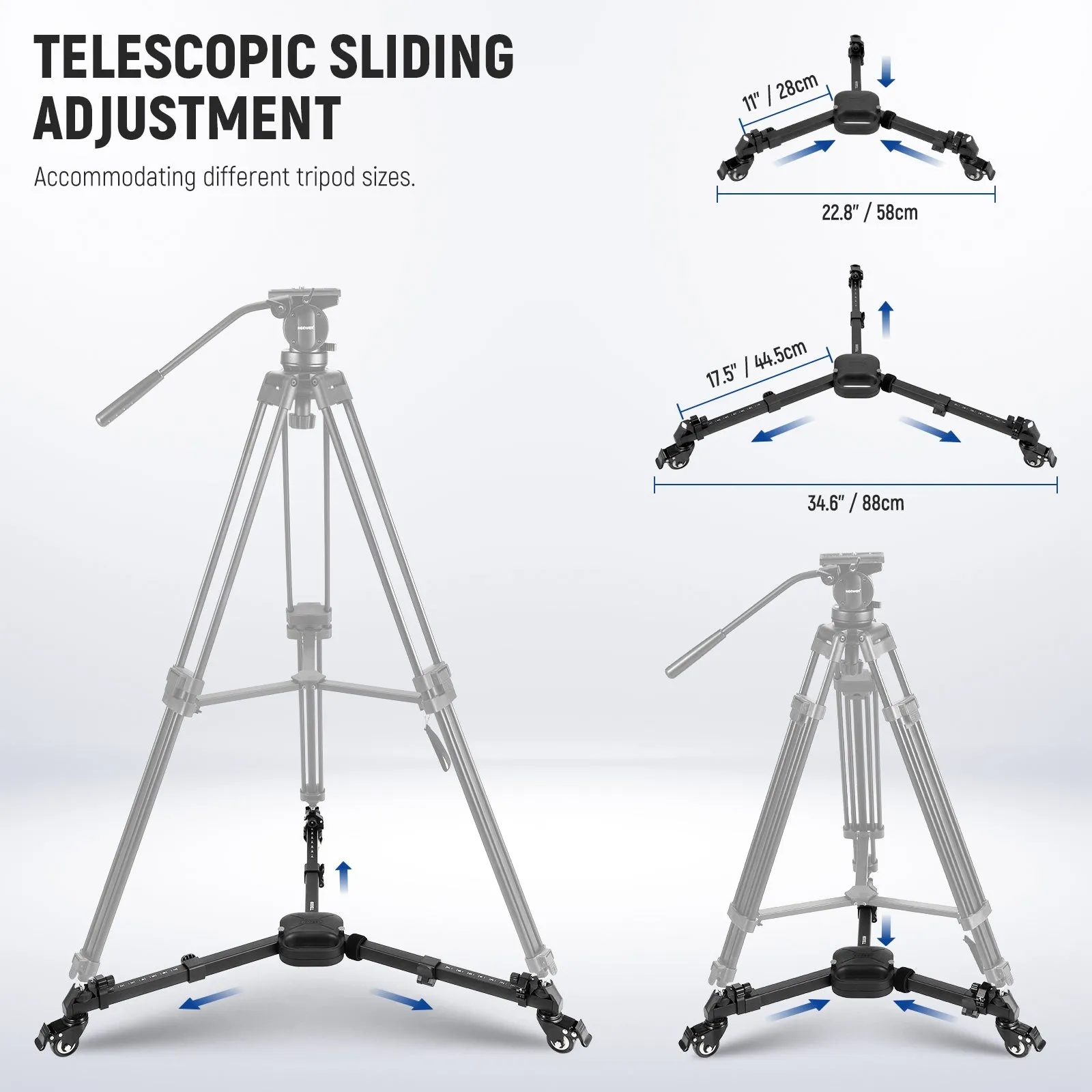 NEEWER TS009 Quick Lock Release Photography Tripod Dolly