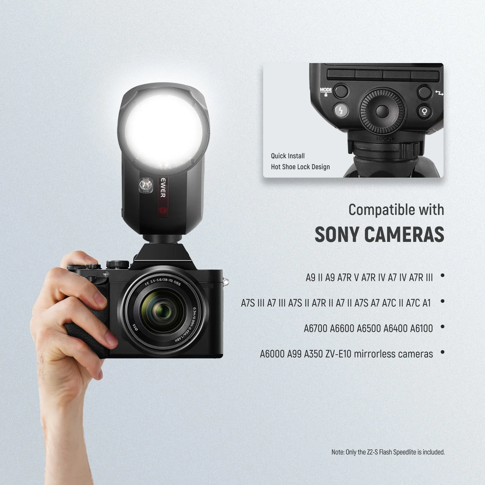 NEEWER Z2-S TTL Round Head Flash Speedlite For Sony