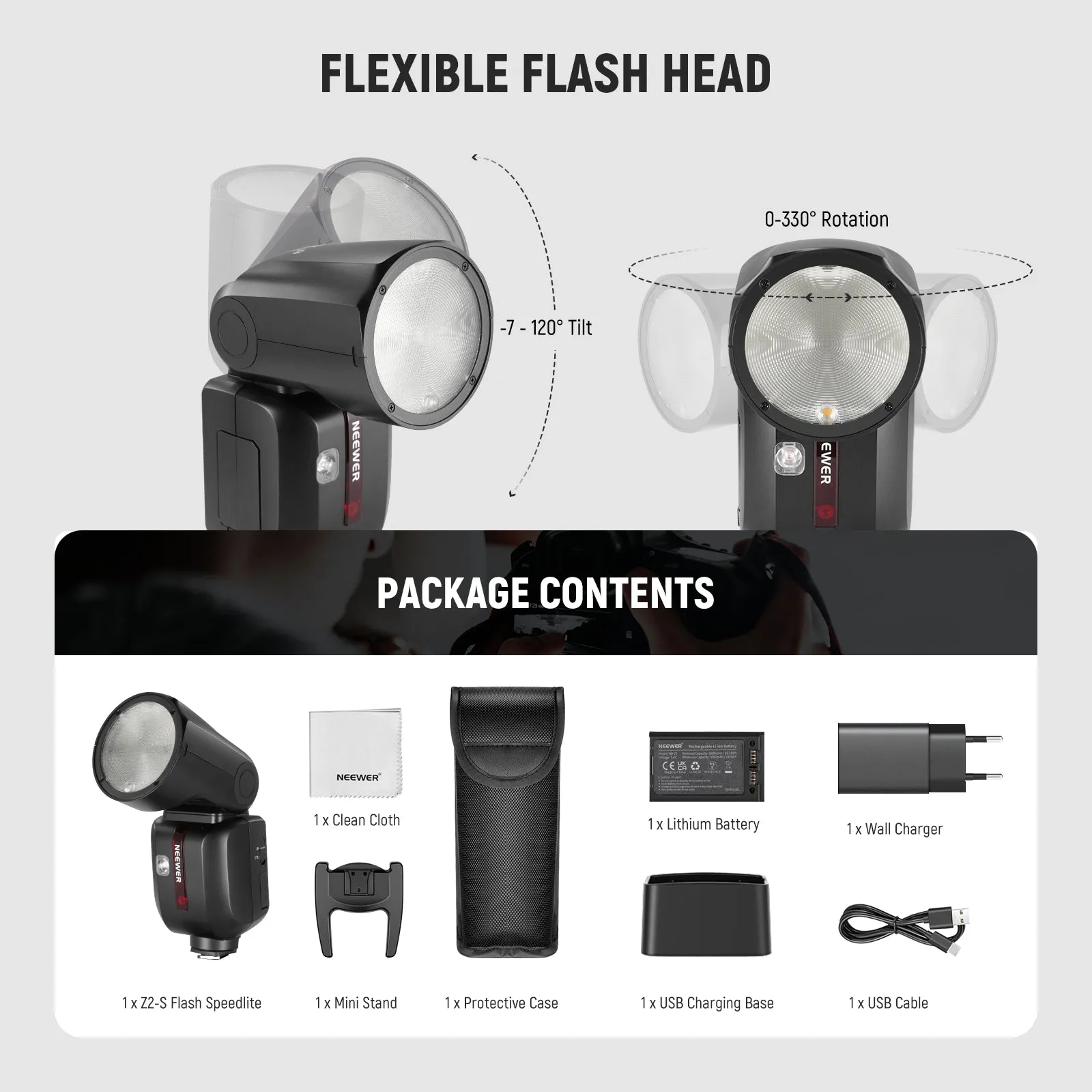 NEEWER Z2-S TTL Round Head Flash Speedlite For Sony