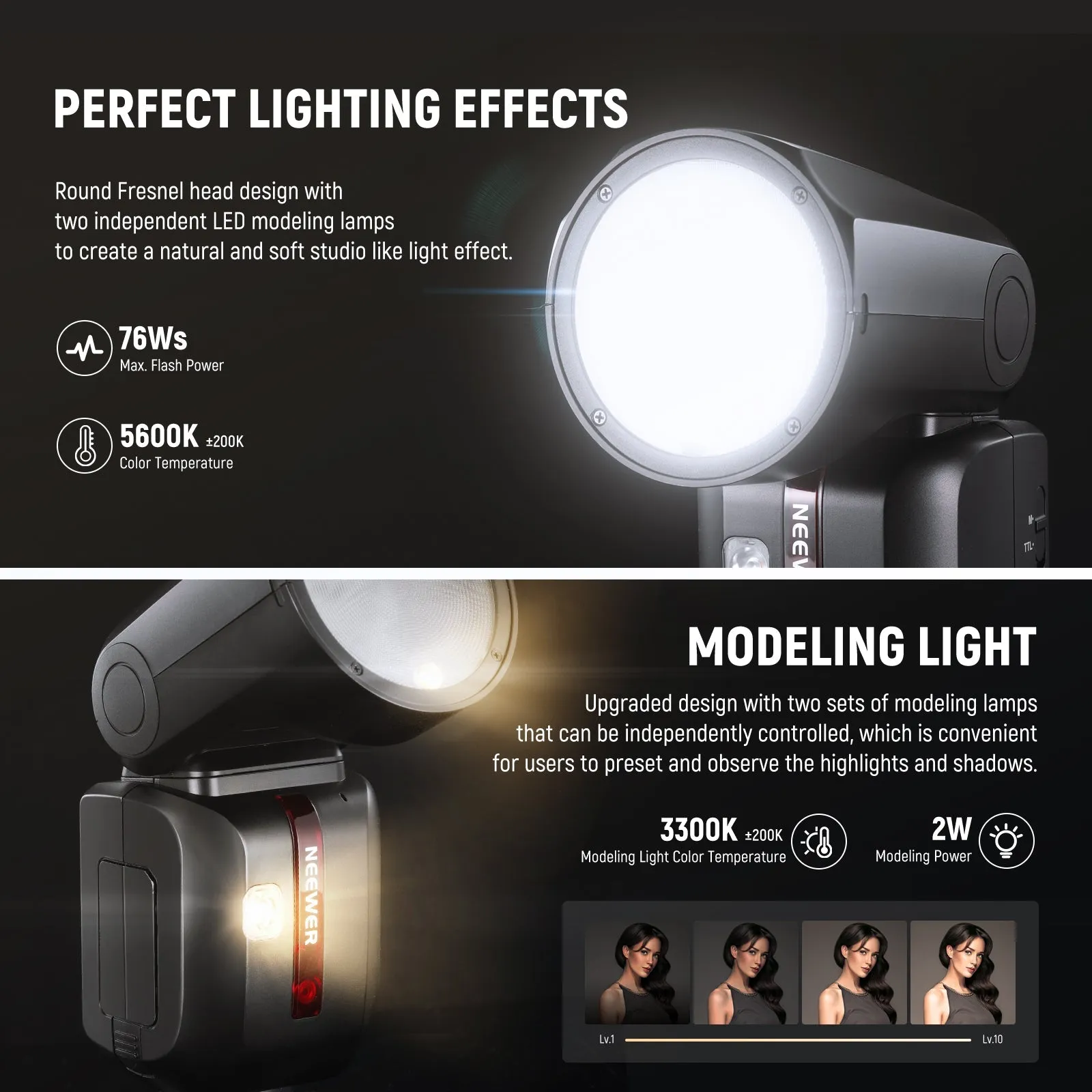 NEEWER Z2-S TTL Round Head Flash Speedlite For Sony