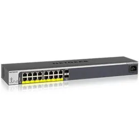 Netgear ProSAFE Easy-Mount 16-Port PoE  Gigabit Smart Managed Switch,16 PoE Ports,2 SFP Ports,GS418TPP-100NAS