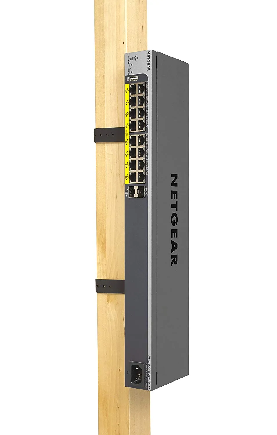 Netgear ProSAFE Easy-Mount 16-Port PoE  Gigabit Smart Managed Switch,16 PoE Ports,2 SFP Ports,GS418TPP-100NAS