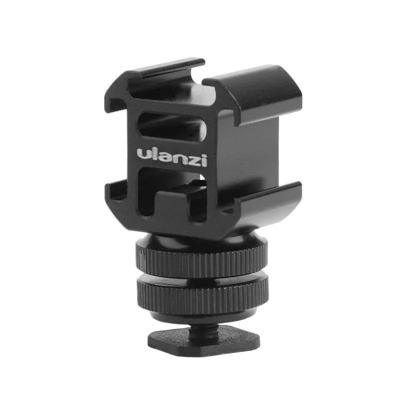 NEW: Aluminium Triple Hot Shoe Mount Adapter Accessory   Triple Shoe Bracket for Lights, LED Monitors, Microphones Etc