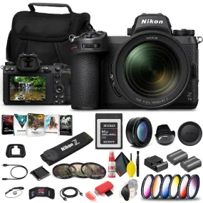 Nikon Z 7II Mirrorless Digital Camera 45.7MP with 24-70mm f/4 Lens (1656)   64GB XQD Card   EN-EL15c Battery   Corel Software   Case   Color Filter Kit   Telephoto Lens - International Model Bundle