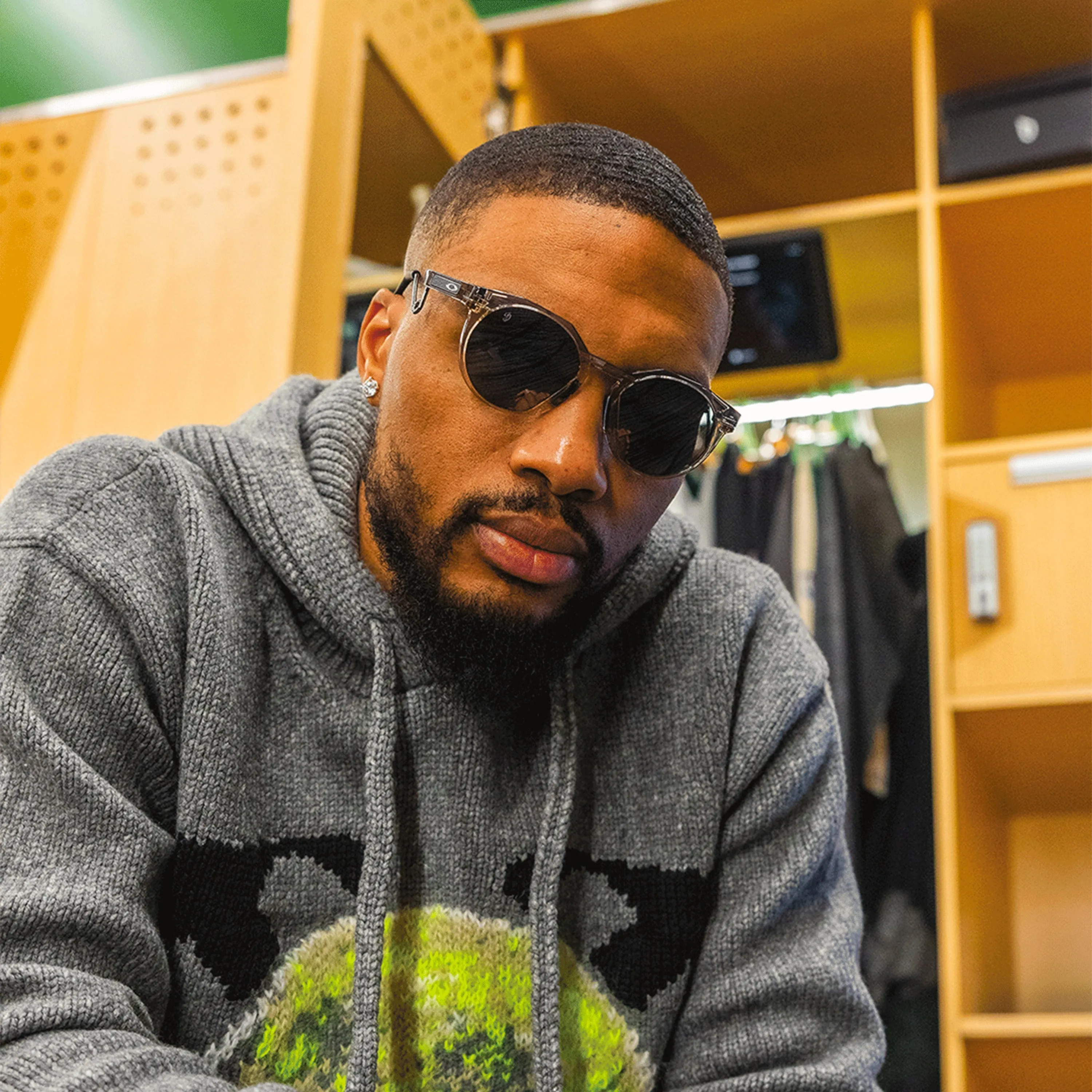 Oakley HSTN Metal Prizm Black Lenses, Grey Ink/Sepia Frame (Damian Lillard Signature Series)