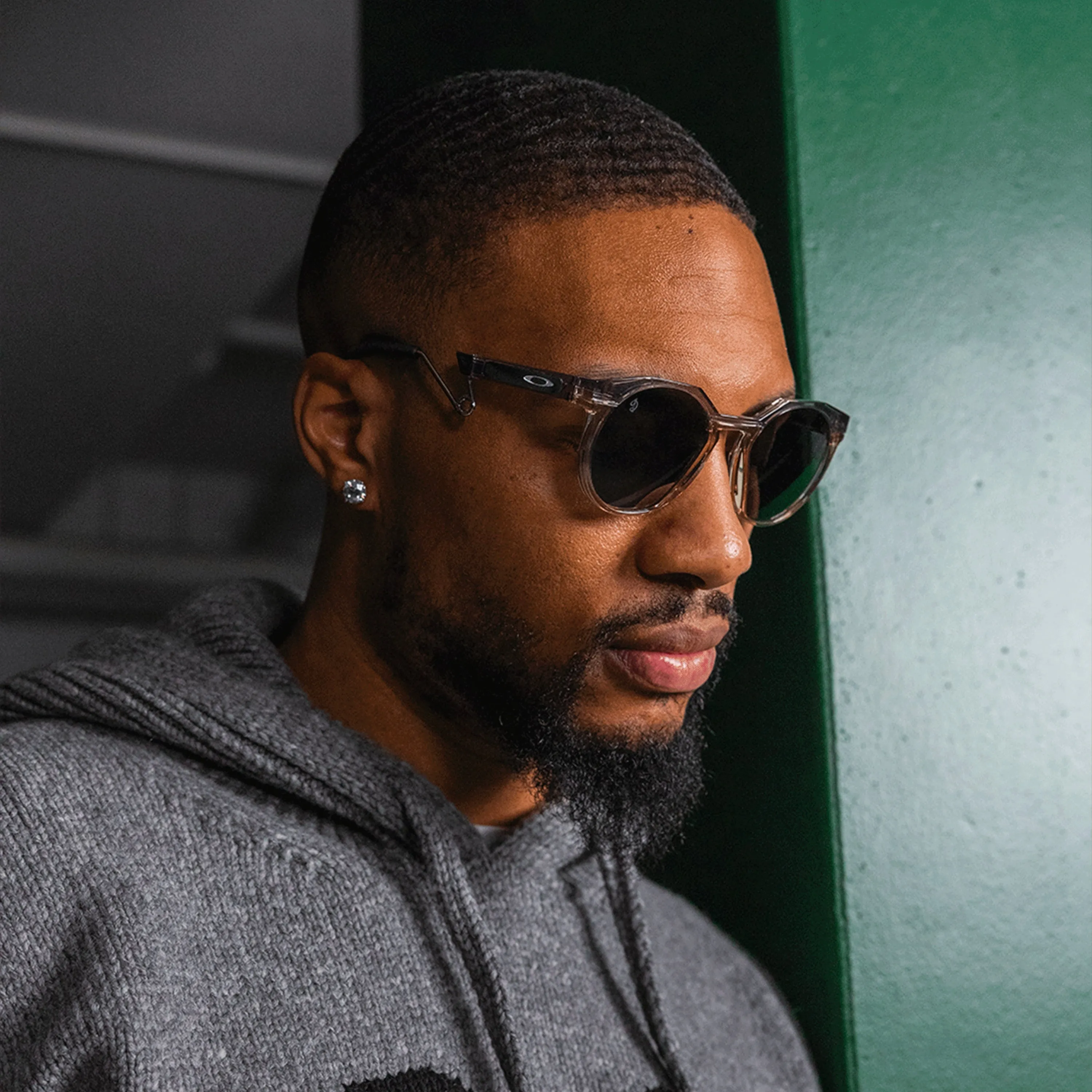 Oakley HSTN Metal Prizm Black Lenses, Grey Ink/Sepia Frame (Damian Lillard Signature Series)