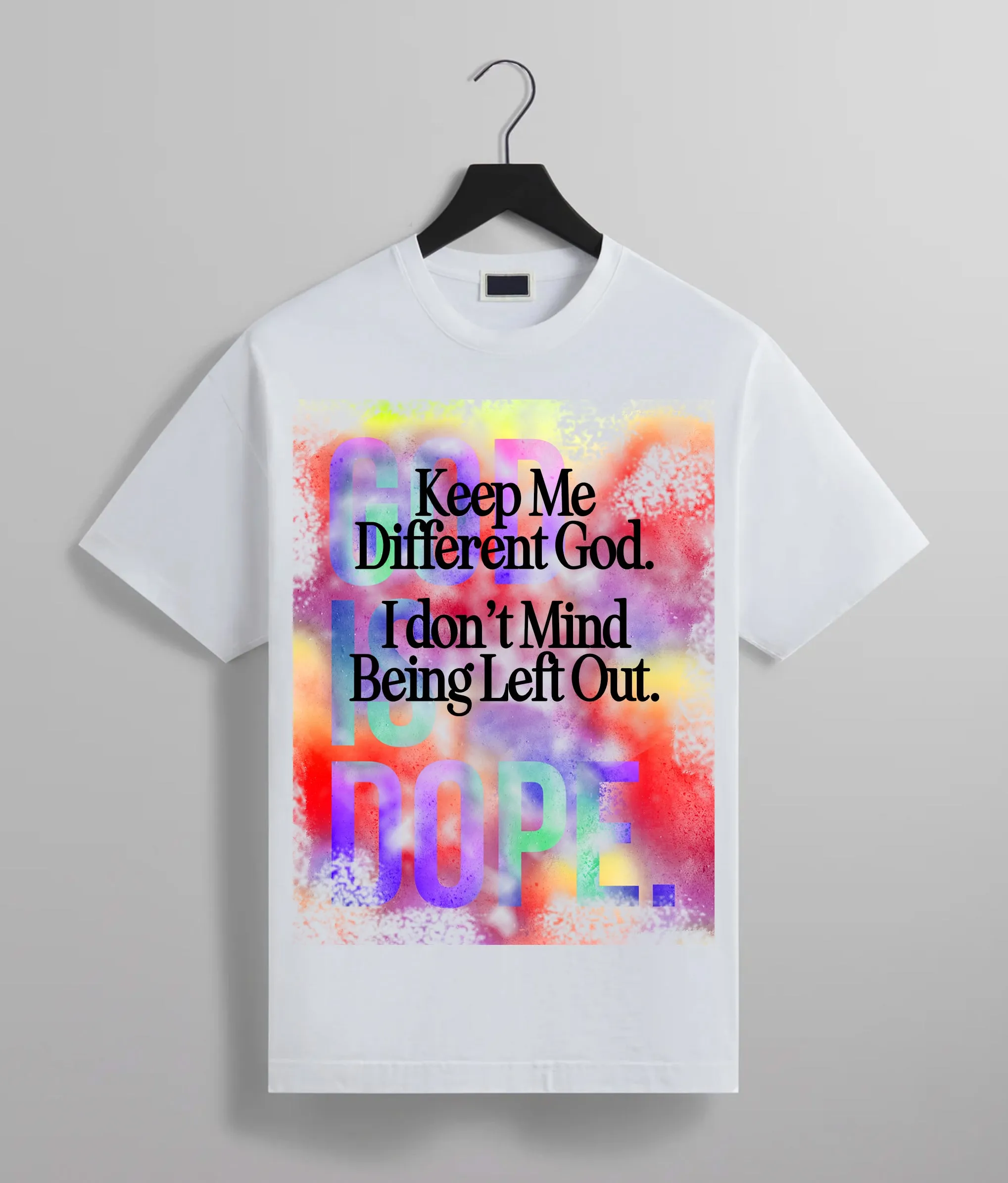 OVERSIZED TIE DYE BOX   KEEP ME DIFFERENT TEE (WHITE/TYE DIE)