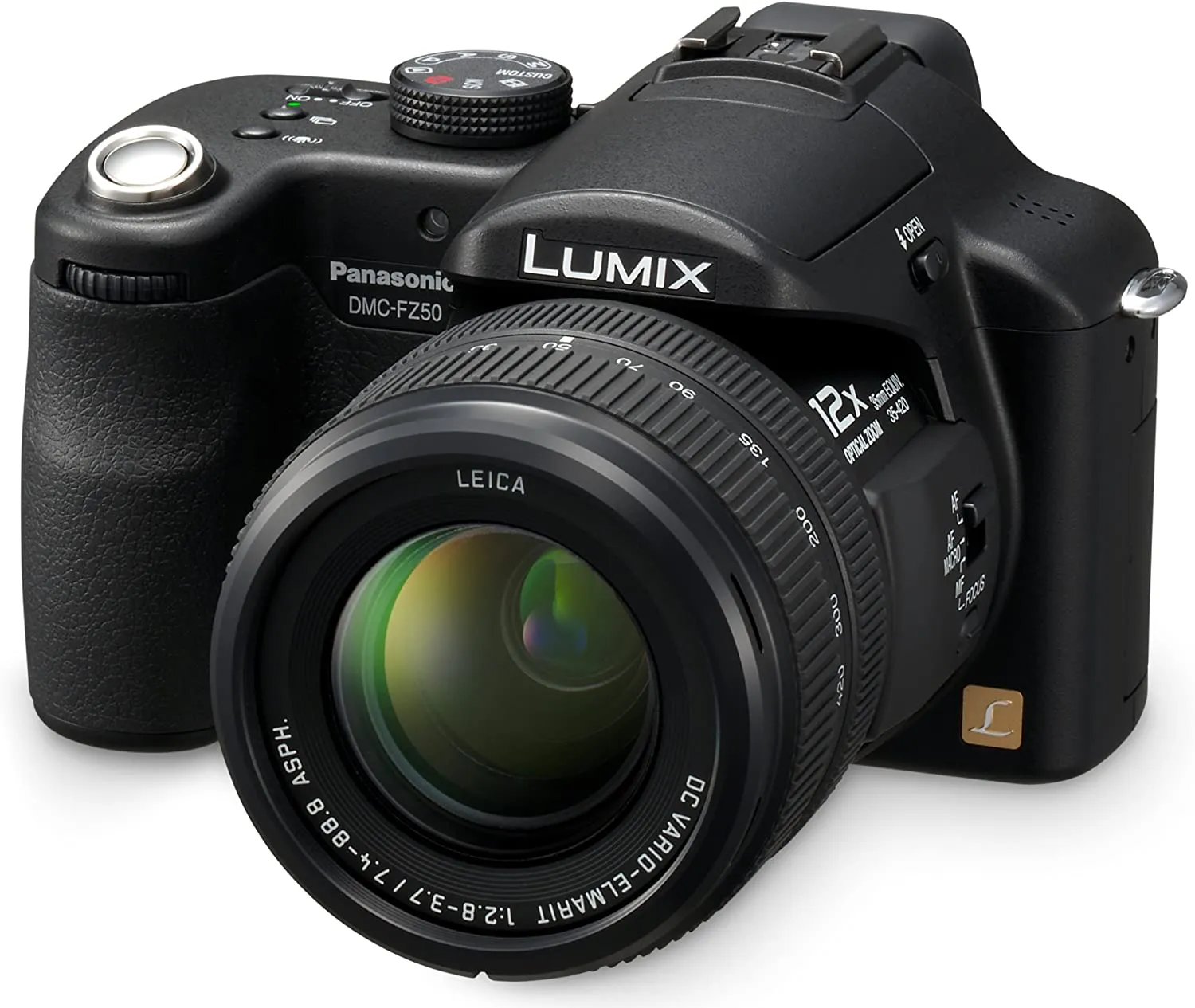 Panasonic DMC-FZ50 10.1MP Digital Camera with 12x Optical Image Stabilized Zoom (Black)