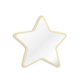 Pentastar Shaped Wall Mirror Five-pointed Star  Acrylic Safety Mirror With Wood Back Children Kid Room
