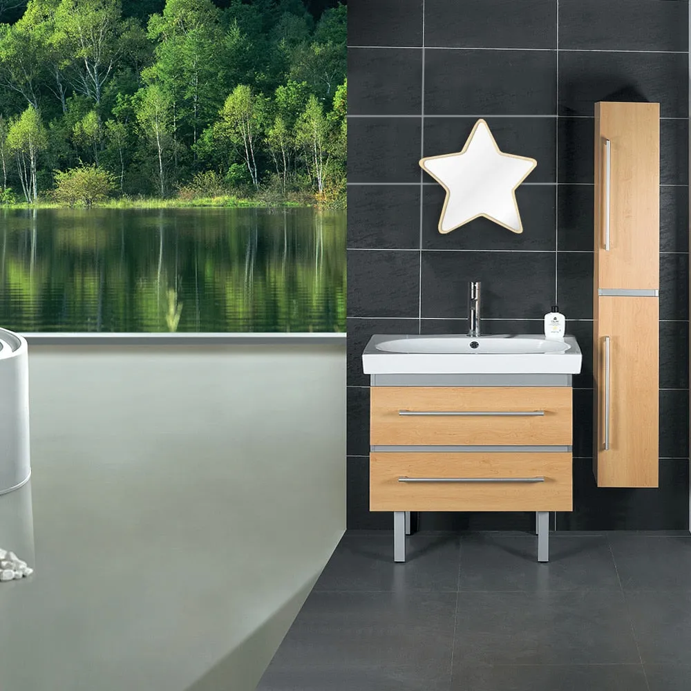 Pentastar Shaped Wall Mirror Five-pointed Star  Acrylic Safety Mirror With Wood Back Children Kid Room