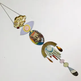 Pink Eye Wolf Protective Talisman Wall Hanging