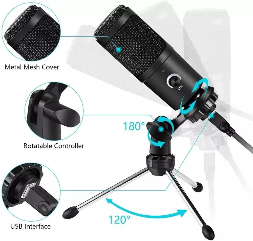Professional USB Condenser Microphones For PC Computer