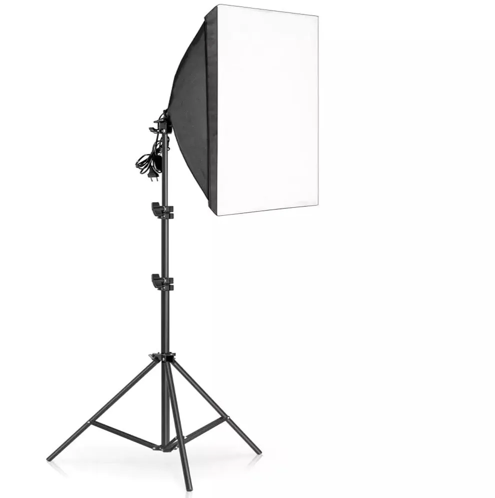 Pxel LS-SB-4B Dual Set Socket Softbox, 150W Bulb, 190cm Light Stand for Photography, Studio Lightings, Video Shoots, Kit 2