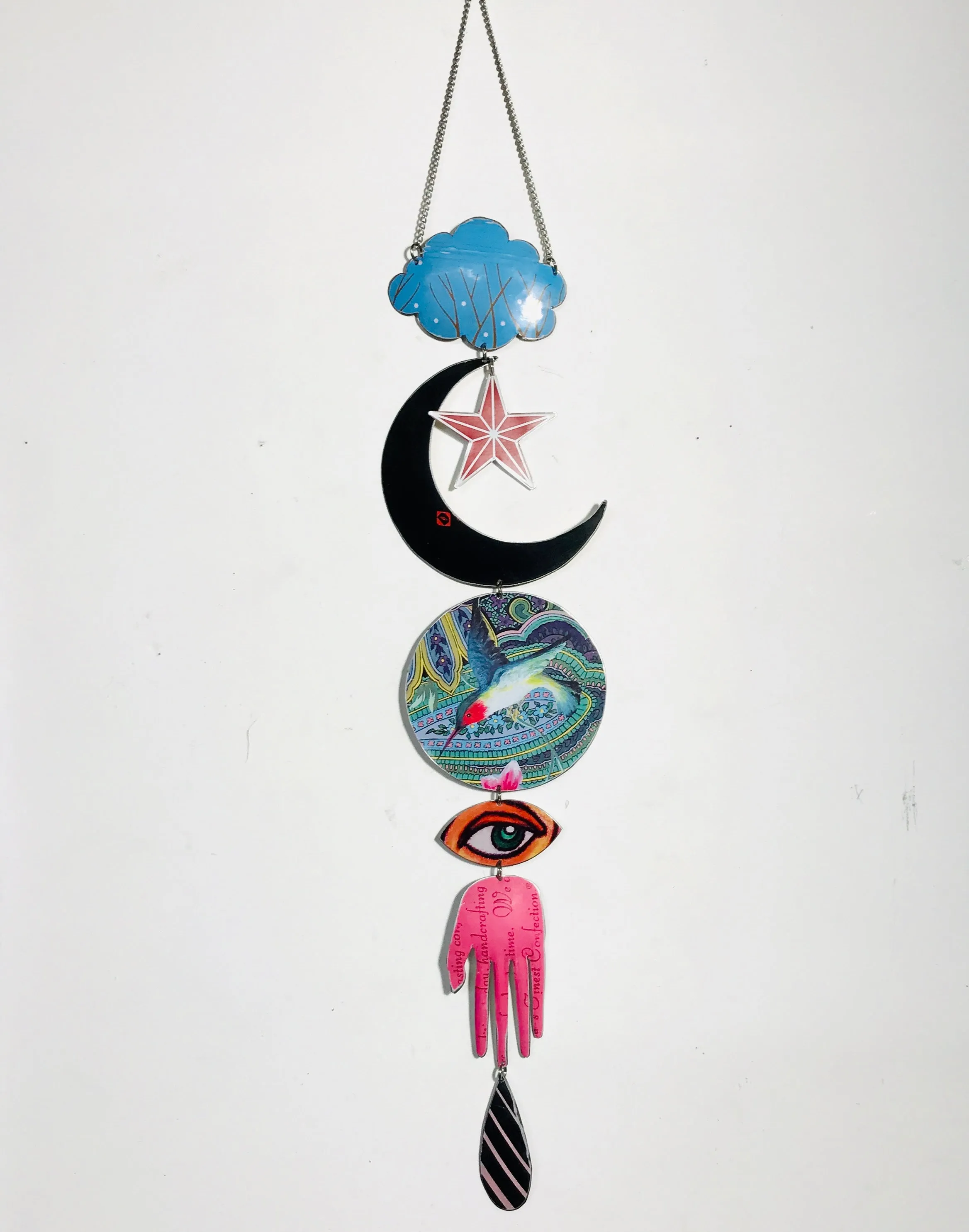 Ruby Throated Hummingbird Protective Talisman Wall Hanging