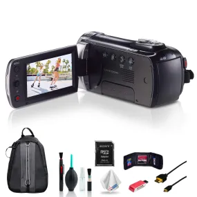 Samsung HMX-F90 Black Camcorder   Deluxe Padded Backpack with Accessories Bundle