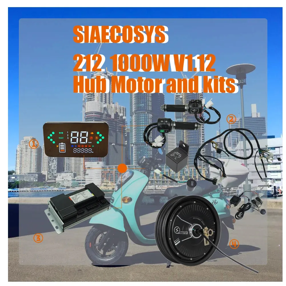 SIAECOSYS/QS212 10inch 1000W ZWK060032A kits QS212 1000W 10*2.15inch V1.12 60V Hub Motor kit with ZWK060032A Controller for Elec