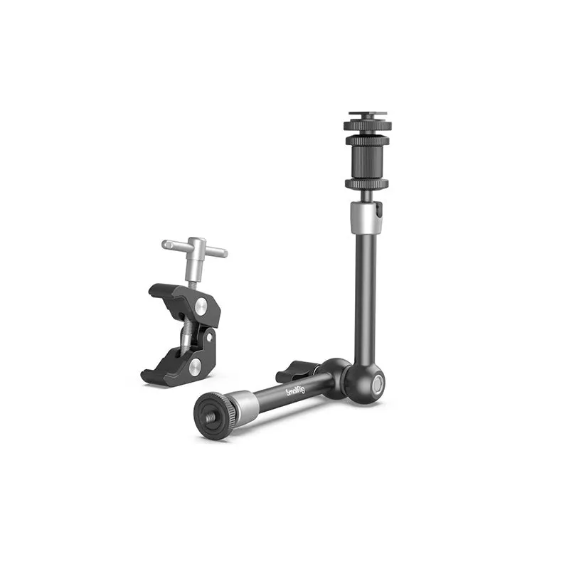 SmallRig Crab-Shaped Clamp and Aluminum Alloy 11" Magic Arm with Cold Shoe with 360 Degree Adjustable Ball Heads and Cold Shoe with 1.5Kg Max Load Capacity for Photography and Studio Equipment | 3726