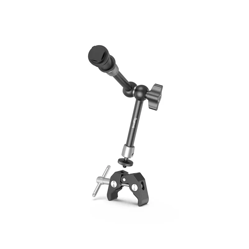 SmallRig Crab-Shaped Clamp and Aluminum Alloy 11" Magic Arm with Cold Shoe with 360 Degree Adjustable Ball Heads and Cold Shoe with 1.5Kg Max Load Capacity for Photography and Studio Equipment | 3726