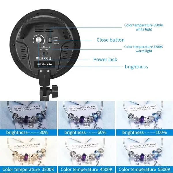 Softbox Lighting Kit Photo Equipment Studio Softbox Dimmable LED