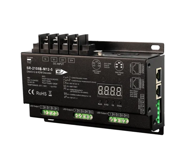 SR DMX512 & RDM Master/Decoder CV (SR-2108B-M12-5)