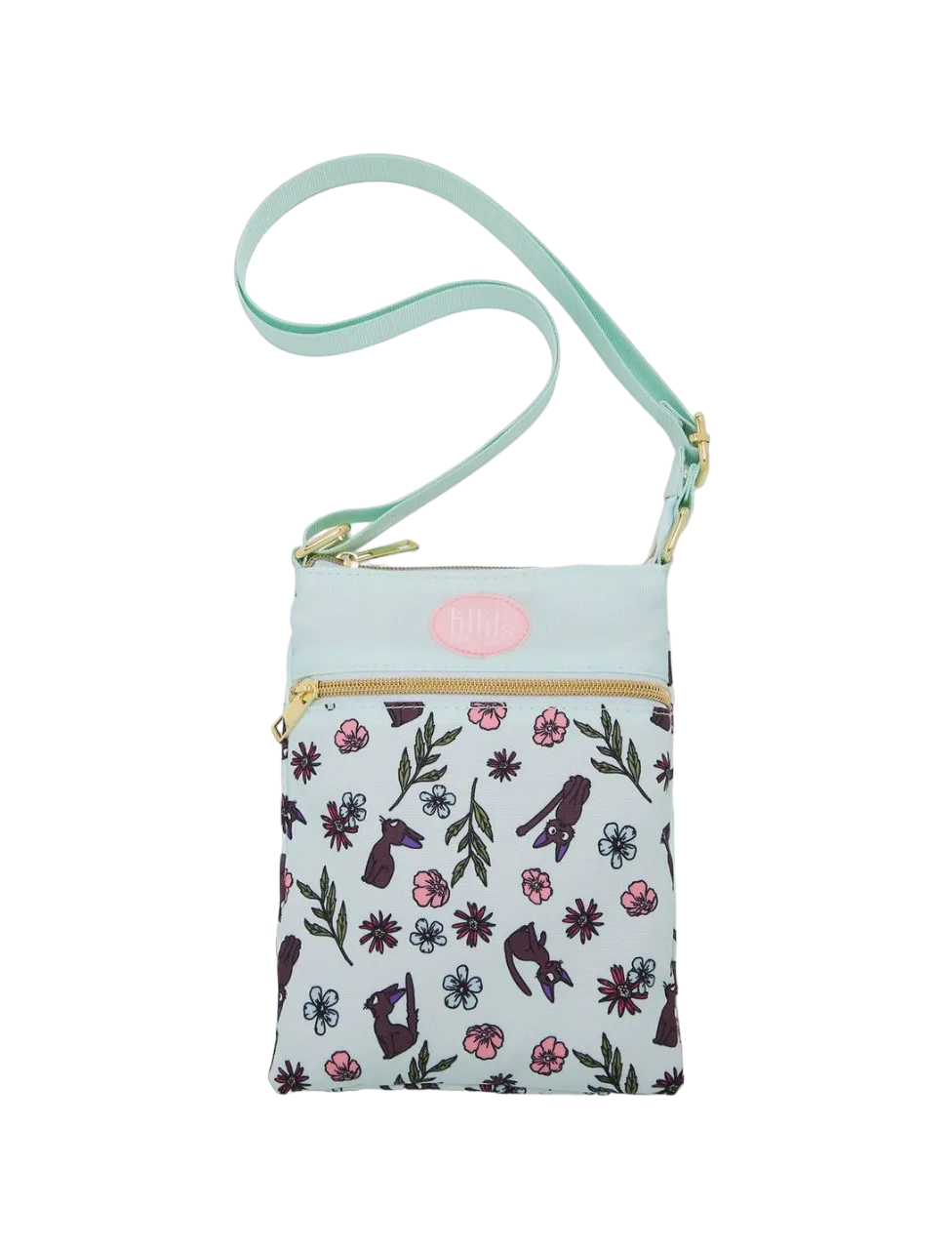 Studio Ghibli Kiki's Delivery Service, Jiji Floral Passport Crossbody Bag