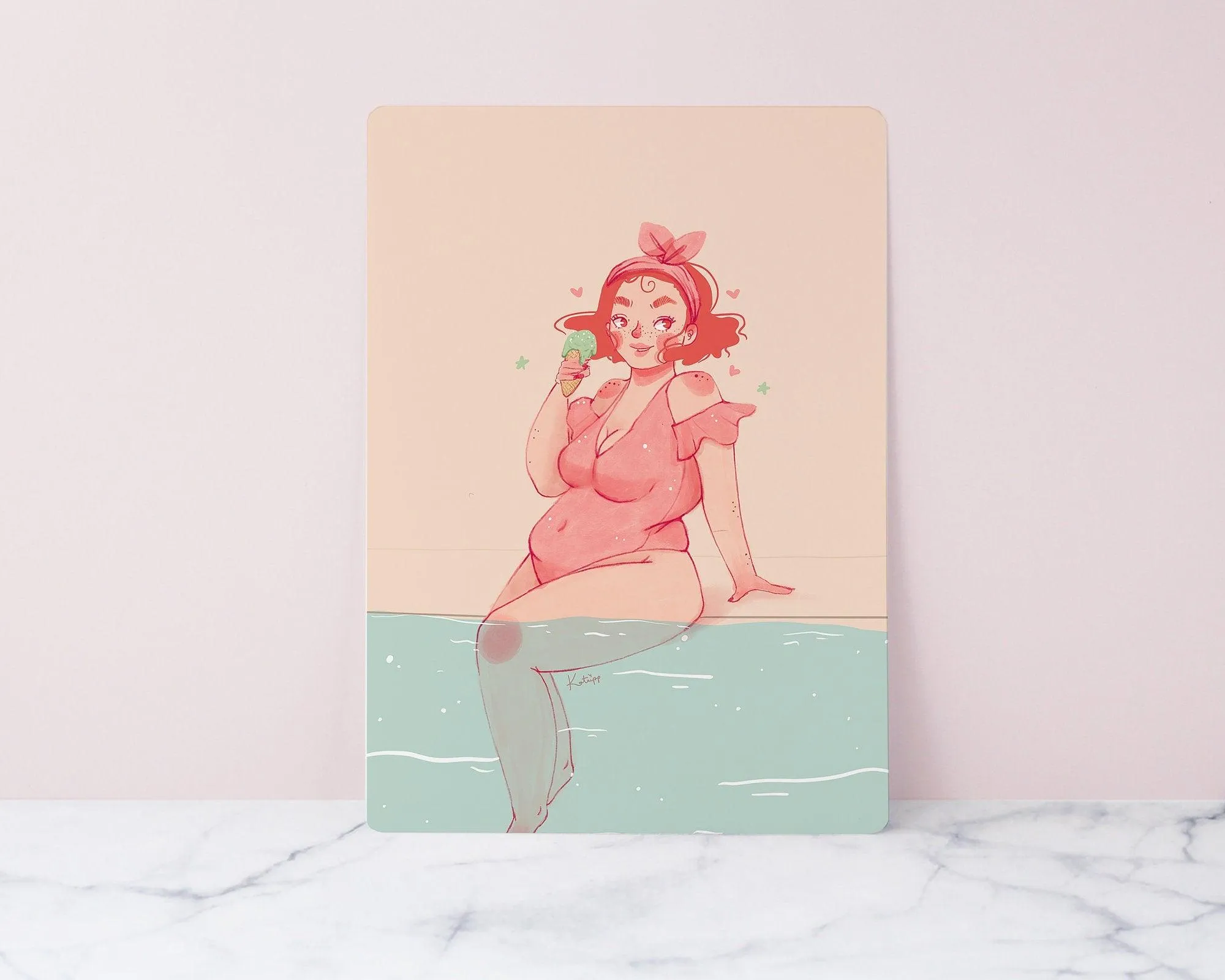 Summer Vibes: Body Positive Curvy Illustration Art Print