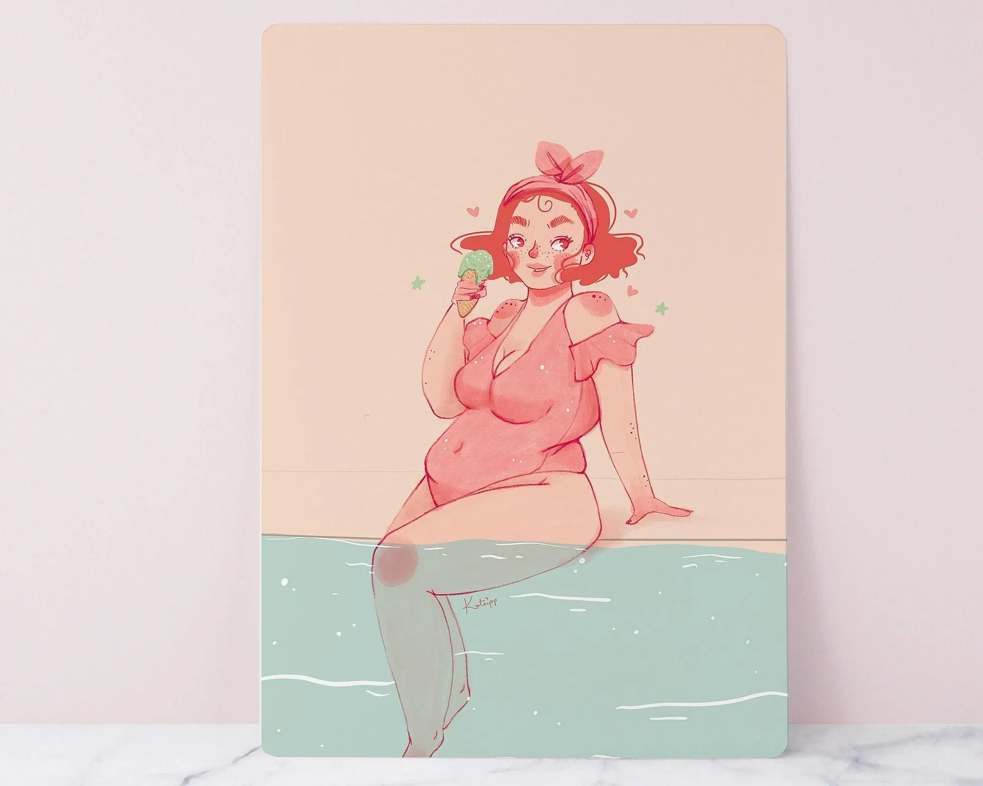 Summer Vibes: Body Positive Curvy Illustration Art Print