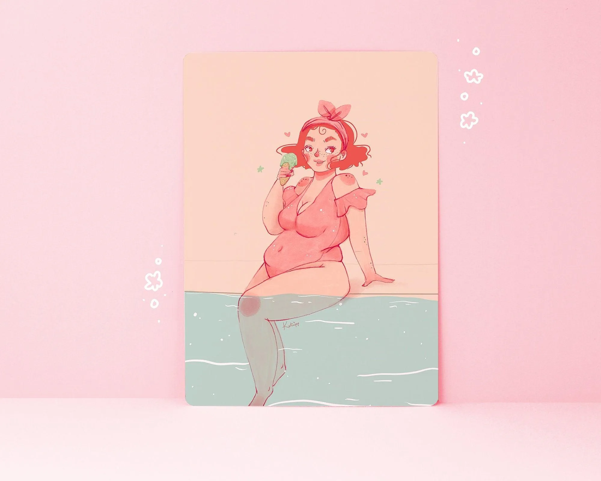 Summer Vibes: Body Positive Curvy Illustration Art Print